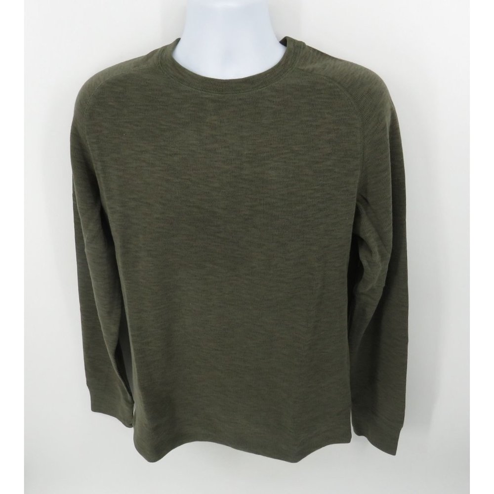 Eddie Bauer Men's Green Double Knit Crew Shirt Medium NWT